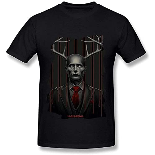 Hannibal - Camiseta de manga corta para hombre, Negro, L