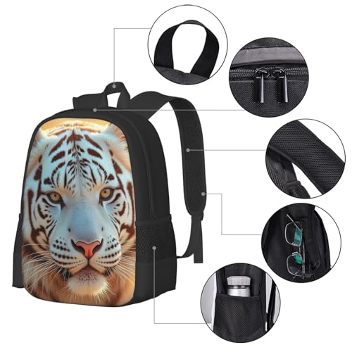 17 Inch Backpack for Tiger Feline Lightweight Adjustable Animal Backpacks with Mesh Side Pockets for Travel Outdoor Sports3