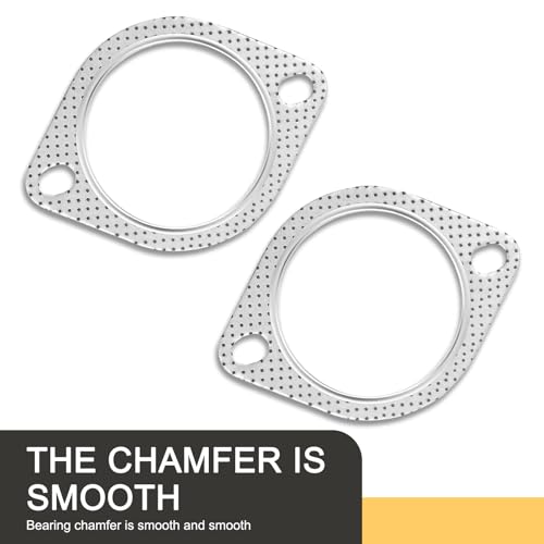 Image of Eratus 2 PCS Car Exhaust Pipe Interface Gasket, 5.33 inch Length 3.92 inch Width 3.05 inch ID Dual Hole Tinplate Graphite Dual Hole High Temperature High Pressure Flange Gasket, for Most Car Models (Silver)
