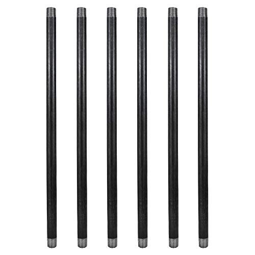 GeilSpace 6 Pack 1/2" × 36" Heavy Duty Pre-Cut Grey Metal Pipe, Industrial Steel Fits Standard Half Inch Threaded Pipes and Fittings - Vintage DIY Industrial Shelving (1/2" × 36", Grey)