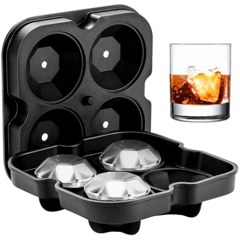4 x 3D Giant Diamond Silicone Ice Cube Tray Cover