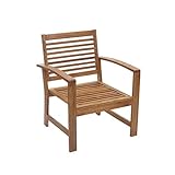 Mendler Gartengarnitur HWC-E99, Sitzgruppe Balkon-Set Lounge-Set, Akazienholz massiv Kissen Creme - 4