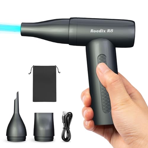 Image of Compressed air Duster, Mini 110000RPM Electric air Duster, Low Noise Cordless air Duster Replace Compressed Air Can, 2 Hours MAX Usage time air Blower for Keyboards, Computers, Offices, etc.