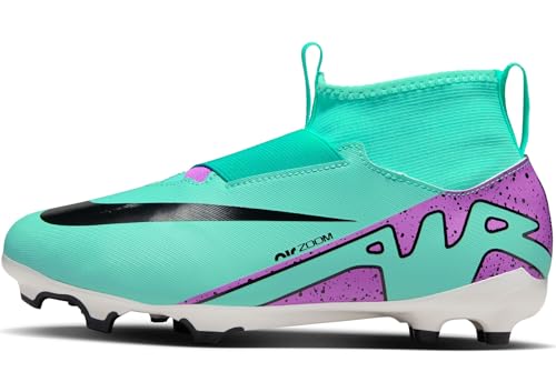 Nike Jr. Zoom Mercurial Superfly 9 Academy XXV MG (DJ5623-300, Hyper Turquoise/Black/White/Fuchsia Dream) Size 5