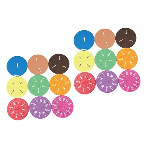 HOUDERCO 2 セット 算数 指導 補助 トレイ 分数 円 算数 教具 タイル 分数 学