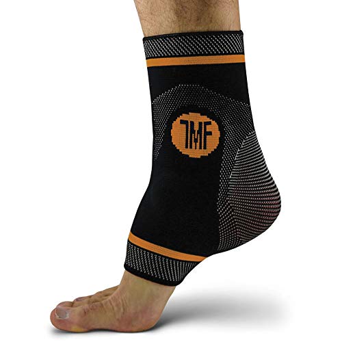 Ankle Compression Brace with Silicone Ankle Support and Anti-Microbial Copper. Plantar Fasciitis, Foot