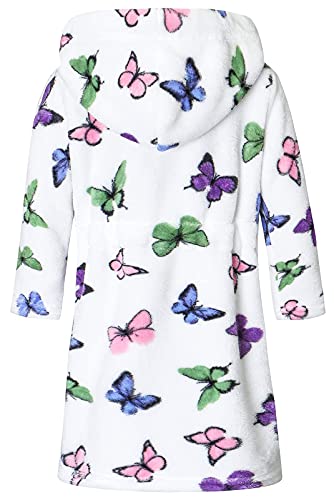 Image of Umeyda Girls Fleece Hooded Robes, Warm Printed Bath Robe for Kids Soft Fuzzy Bathrobe for Gifts