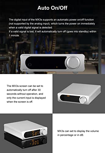 Image of Topping MX3s Amplifier 62W x 2 Class D Power amp Subwoofer Out 700mW x 2 Headphone amp 24-bit /192kHz AKM USB C DAC Bluetooth Support(Black)