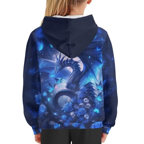 Image of WELLFLYHOM Boys Hooded Sweatshirts Hoodie Pullover Cool Graphic Crewneck Blouses Size 6-16