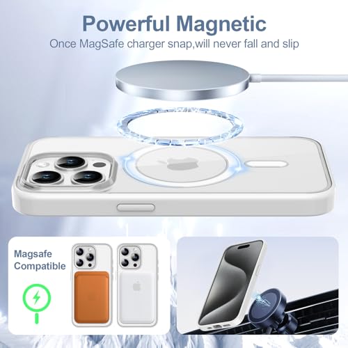 Coque iPhone 16 Pro Max premium rigide transparente avec finition blanche épurée
