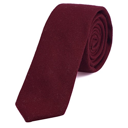 DonDon Corbata estrecha de algodón para hombres de 6 cm   burdeos