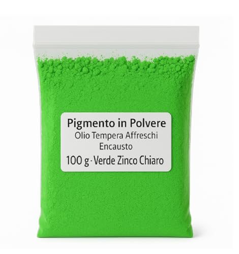 Inception Pro Infinite 100 Gramos de Pigmento en Polvo - Aceite - témpera - Frescos - encáustica - colorantes - coloreados - Verde Zinc Claro