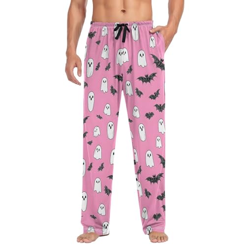 Mens Pajama Pants, Halloween Bats Sleep Pjs Bottom for Men, Lounge Pant with Pockets S3