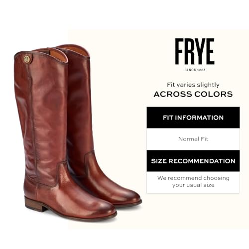 Image of Frye Melissa Button 2 Equestrian-Inspired Tall Boots for Women Made from Hard-Wearing Vintage Leather with Antique Silver Hardware and Leather Outsole - 15 inch Shaft Height, Redwood - 12 WS