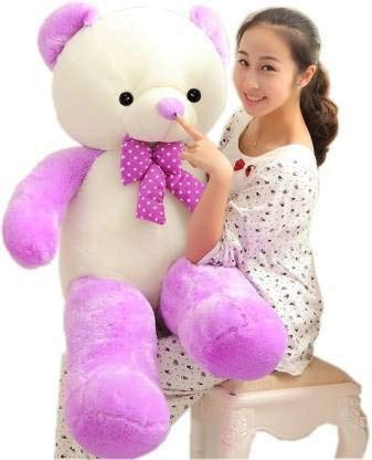 Image of JAI SHREE Purple White Soft Plush Teddy Bear for Kids & Girls | Cute Hugable Stuffed Toy with Bow for Birthday, Anniversary & Valentine's Day(Purple White /60 inch)