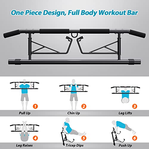 JX FITNESS Klimmzugstange Türrahmen Pull Up Bar mit Rutschfesten Griffen Klappbars Trainingsgerät für Heimturnhalle, Ohne Schrauben/Bohren – Ansicht 7
