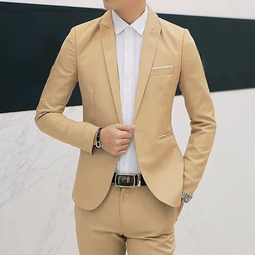 Mens Blazer Jackets Slim Fit 1 Button Solid Suit Jacket Lightweight Formal Dress Daily Business Sport Coats2