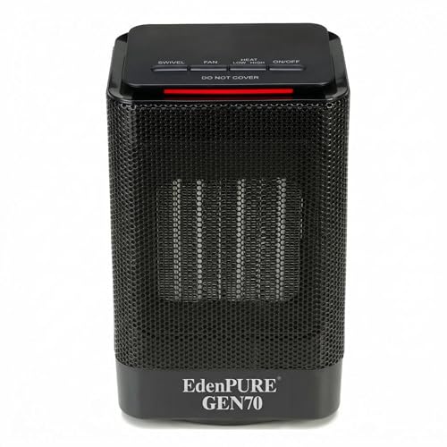 EdenPURE GEN70 Personal Heater – 950W Infrared Space Heater with Cooling Fan, Swivel Base, PTC Technology, Safe-Touch, Portable for Home, Office, or Travel