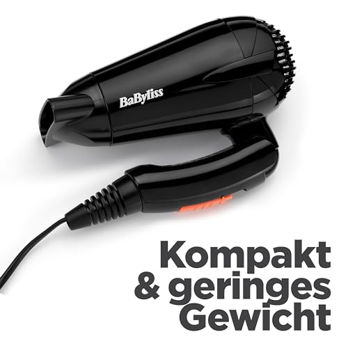 BaByliss Haartrockner Travel Folding – Leichter und leistungsstarker 2000W Föhn, Universalspannung, weltweit einsetzbar… – Ansicht 3