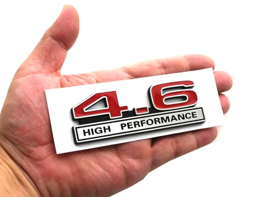 Image of 2pcs 4.6 Liter High Performance Engine Emblems Badge 3D Decals Stickers Cars Trucks (Chrome Red)