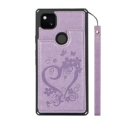 Jws-C Google Pixel 5 Case Wallet With Card Holder Slots Flip Case Pu Leather Embossed Mandala Flower Cover Case For Google Pixel 5, Purple #TOP2