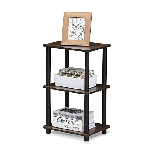FURINNO Turn-N-Tube 2 Space Shelf, Walnut/Brown