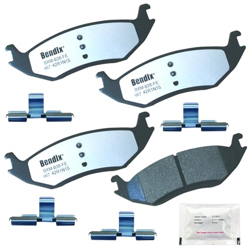 Image of Bendix Fleet Metlok MKD967FM Semi-Metallic Rear Brake Pads for Chrysler Aspen 2009-2007, Dodge Durango 2009-2003, Ram 1500 2010-2002, Ram 1500 Van 2003, Ram 1500 2018-2011, 1500 Classic 2023-2019