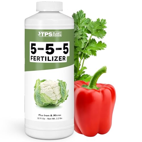 5-5-5 Fertilizer for Plants Great for Vegetables Flowers and Shrubs Liquid Plant Fertilizer by TPS Plant Foods 32oz (1 Quart)