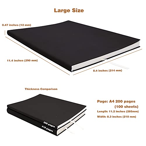 Carnet de notes A4 en simili cuir souple noir pour réunions de direction - 2