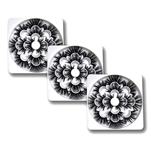 Kmilro Dramatic Eyelashes 21 Pairs 7 Style Faux Mink Lashes Fluffy, 20-25mm False Eyelashes Kit, Reusable Fake Eyelashes for Variety of Makeup Needs, Daily Use, Party, Night Out, Work, 3Pack