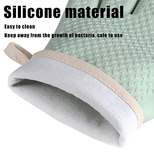 Guantes de horno resistentes al calor con doble capa de silicona y algodón en color gris 5