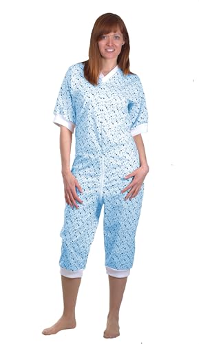 Texsan Grenouillère Adulte éco C100 (FR/ES, Alpha/Lettres, S, Taille Normale, Taille Normale, Bleu)