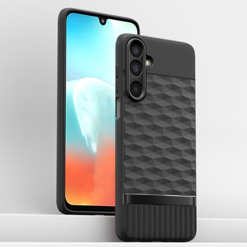 Image of Pikkme Back Cover for Samsung Galaxy M16 5G Camera Protection 3D Hexa Cube Design Silicone Protective Bumper Case (Black)