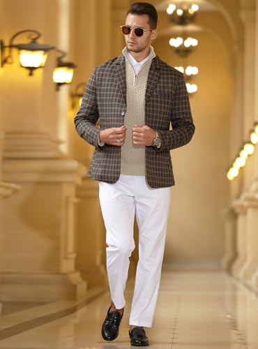 Zaitun Men's Quarter Zip Sweaters Polo Zip Up Pullover Waffle Knit Mock Neck Turtleneck2