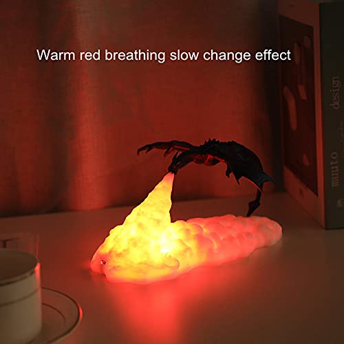 HaiMa Impression 3D Led Feu Dragon Glace Dragon Lampes Veilleuse Lumière Douce Rechargeable Pour Chambre Salon Camping Randonnée Maison Décor - Dragon De Glace