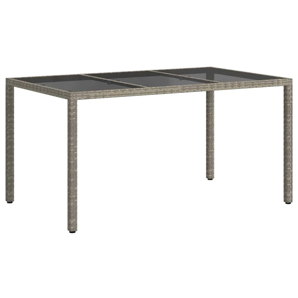 Tavolo da giardino grigio, 150 x 90 x 75 cm, in polyrattan, resistente alle intemperie, stabile, per giardino, terrazza, balcone, esterno, moderno tavolo pieghevole ovale