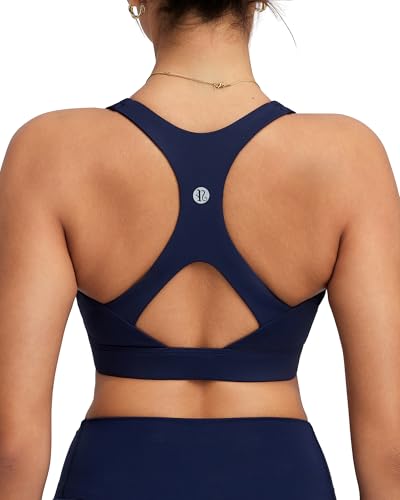 Image of RUNNING GIRL Sports Bras for Women High Support,Molded Cup Racerback Sports Bra with Sewn in Pads Workout Running Bra(WX3176Navy Blue,M)