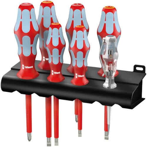 Wera 05022728001 3160 i/7 Serie di giravite isolato in acciaio inox + supporto, 7 pezzi