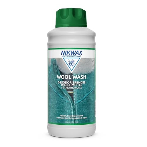 Nikwax Wool Wash 1L, Leistungsstarker Wollreiniger. Reinigt, macht weich, verbessert die Feuchtigkeitstransport- & der Trocknungseigenschaften der Wolle, erfrischt Wolle & Merino-Sportbekleidung Nikwax Wool Wash 1L, Leistungsstarker Wollreiniger. Reinigt, macht weich, verbessert die Feuchtigkeitstransport- & der Trocknungseigenschaften der Wolle, erfrischt Wolle & Merino-Sportbekleidung