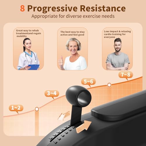 Image of JEEKEE Recumbent Exercise Bike for Seniors Adults, 8-Level Magnetic Resistance Stationary Bike with Heart Rate LCD Monitor, Extra Wide Seat, 400LB Capacity, Quiet Home Workout Bike,Black