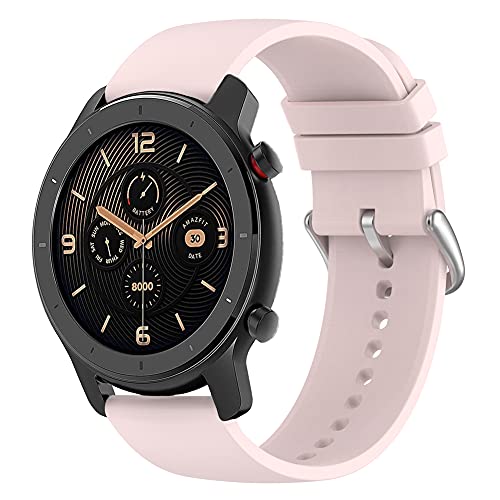 Kobmand Compatible con Correa Amazfit GTR 42mm,Correa De Reloj De Repuesto de Silicona de 20 mm para Amazfit Bip S/Bip Lite/GTS/GTR 42mm (Rosado) Cover