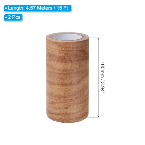 Image of PATIKIL Wood Grain Repair Tape 4 inch x15ft,2 Pcs Self Adhesive Realistic Textured Repair Tape Patch for Floor Door Table Cabinets Desk,Chestnut Maple