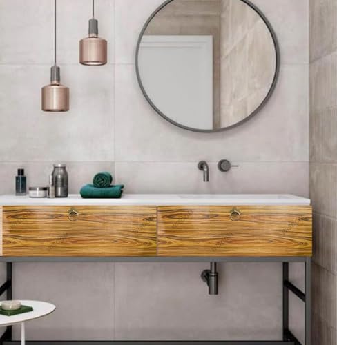 Image of WISDOM Wood Grain Contact Paper Peel and Stick Wallpaper Self Adhesive Wall Paper for Countertop Drawer Shelf Liner Cabinet Furniture (Sparkal Wooden, 24x200 Inch)