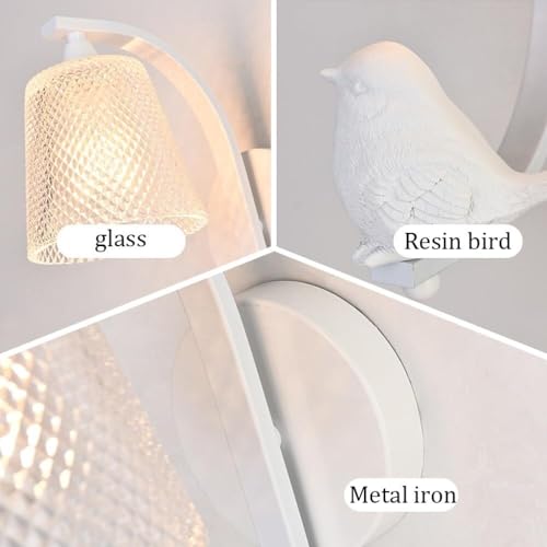 Apliques de pared para baño y salón, lámpara rústica negra con forma de pájaro interior 4