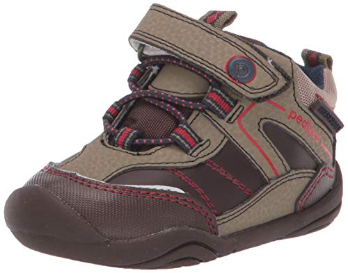 pediped Baby-Boy's Max First Walker Shoe, Mud, 20 Child EU Toddler (5 US)