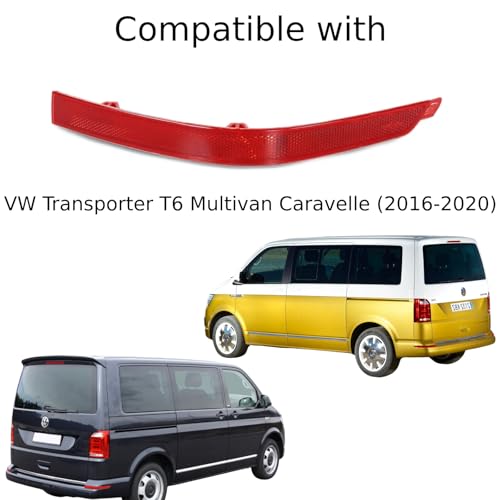 Twowinds Stoßfängerreflektor, Katzenaugenreflektor, Roter Reflektor für den Hinteren Stoßfänger, Rechte Seite Kompatibel mit VW Transporter T6 Multivan Caravelle (2016-2020) 7E0945106D