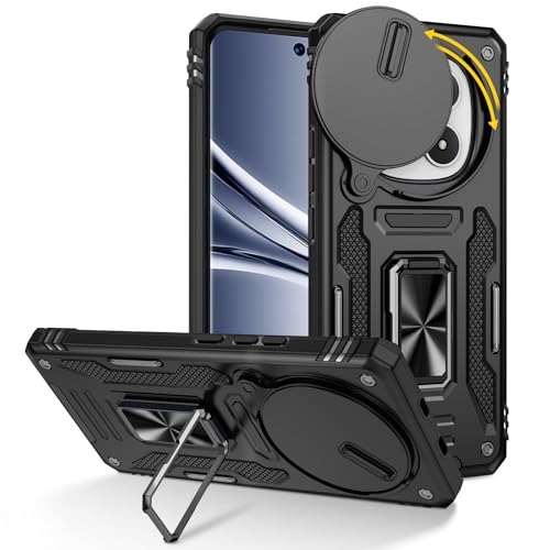 Doeshine Hülle für Xiaomi Redmi Note 15 4G/5G mit 360° Rotate Ring Ständer und Kameraschutz, Robuste Stoßfeste Fallschutz Outdoor Militär Schutzhülle für Redmi Note 15 4G/5G (Schwarz)