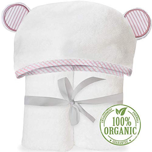 San Francisco Baby Organic Bamboo Hooded Baby Towel - Soft, Hooded Bath Towels