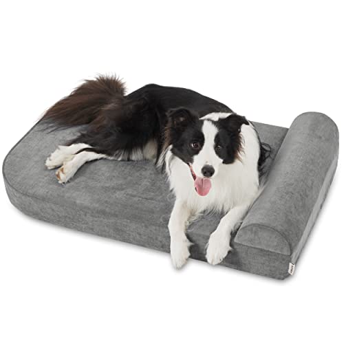 Lesure Orthopedic Dog Beds For Large Dogs, Large Memory Foam Dog Bed Pillow With Removable Washable Cover And Anti-Slip Bottom, Waterproof Liner Included, Grey, 40" L X 25" W X 7.5" H #TOP9