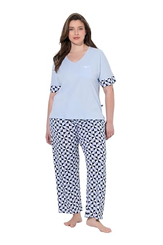 Pyjama deux pièces grandes tailles anti-transpiration manches courtes col V à carreaux 849850